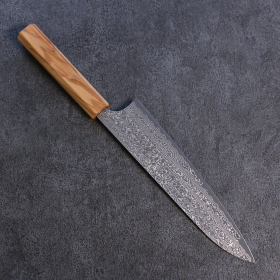 Yoshimi Kato VG10 Damascus Gyuto 210mm with Olive Wood Handle - Seisuke Knife