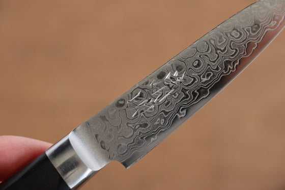 Seisuke AUS10 45 Layer Mirrored Finish Damascus Petty-Utility 80mm Black Pakka wood Handle - Seisuke Knife