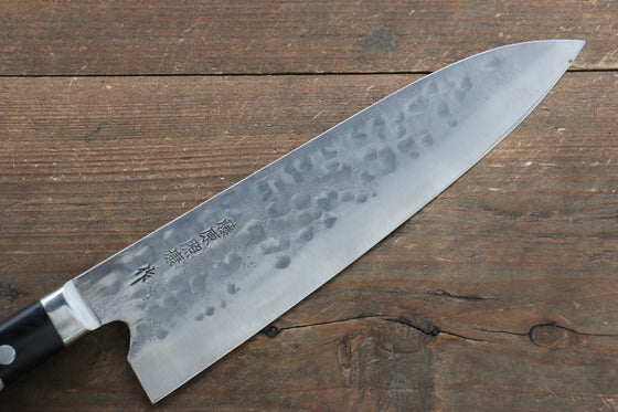 Fujiwara Teruyasu Fujiwara Teruyasu Maboroshi White Steel No.1 Nashiji Hammered Gyuto 210mm with Black Pakka wood Handle - Seisuke Knife