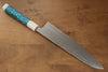Yu Kurosaki Senko SG2 Hammered Gyuto 240mm Turquoise(With Double White Ring) Handle - Seisuke Knife