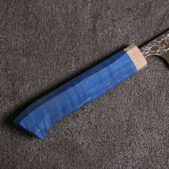 Yoshimi Kato Minamo R2/SG2 Hammered Petty-Utility Japanese Knife 120mm Blue western style Handle - Seisuke Knife
