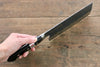Fujiwara Teruyasu Denka Blue Super Black Finished Nakiri  165mm with Black Pakkawood Handle - Seisuke Knife