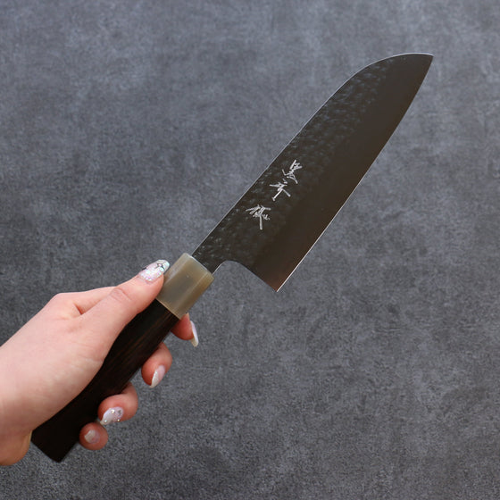 Yu Kurosaki Senko R2/SG2 Hammered Santoku 165mm Ebony Wood Handle - Seisuke Knife