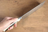 Takeshi Saji R2/SG2 Diamond Finish Damascus Nakiri  170mm Cow Bone Handle - Seisuke Knife