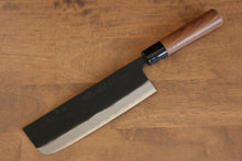  Nao Yamamoto Blue Steel No.2 Kurouchi Nakiri Japanese Knife 180mm with Walnut Handle - Seisuke Knife