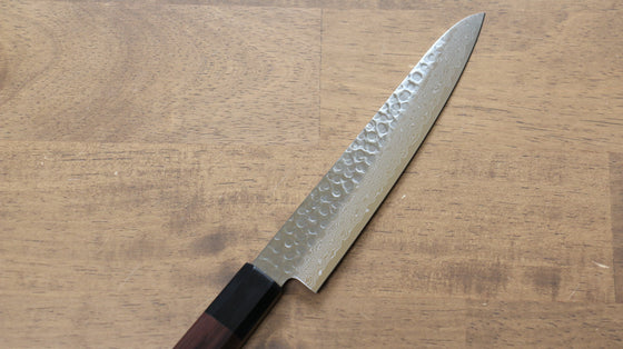 Seisuke AUS10 45 Layer Damascus Petty-Utility Japanese Knife 150mm Shitan Handle - Seisuke Knife
