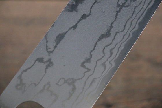 Ogata White Steel No.2 Damascus Migaki Finished Gyuto 240mm with Shitan Handle - Seisuke Knife