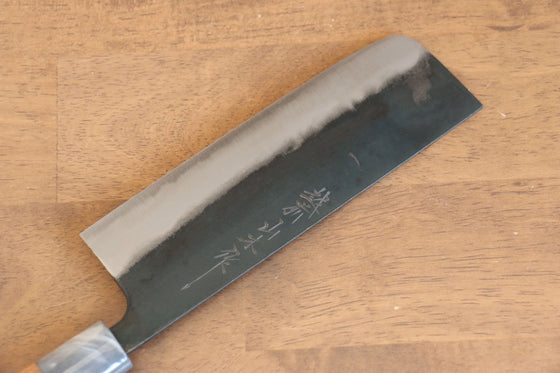 Nao Yamamoto White Steel Kurouchi Nakiri 165mm Cherry Blossoms Handle - Seisuke Knife
