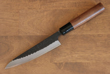  Nao Yamamoto Blue Steel Kurouchi Maru Hammered Petty-Utility Japanese Knife 140mm with Walnut Handle - Seisuke Knife