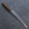 Seisuke Nami AUS10 Mirrored Finish Damascus Sujihiki 240mm Oak Handle - Seisuke Knife