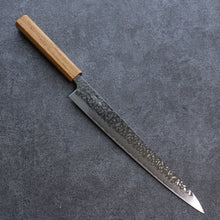  Seisuke Tsukikage AUS10 Migaki Finished Hammered Damascus Sujihiki Japanese Knife 270mm Oak Handle - Seisuke Knife