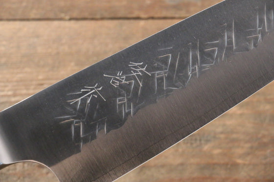 Takeshi Saji SRS13 Hammered Santoku  180mm Red Pakka wood Handle - Seisuke Knife