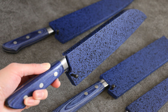 Blue Pakka wood Sheath for 180mm Santoku with Plywood pin Kaneko - Seisuke Knife