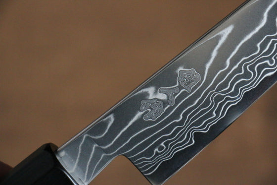 Kajin Cobalt Special Steel Damascus Petty-Utility 135mm with Gray Wood Handle - Seisuke Knife