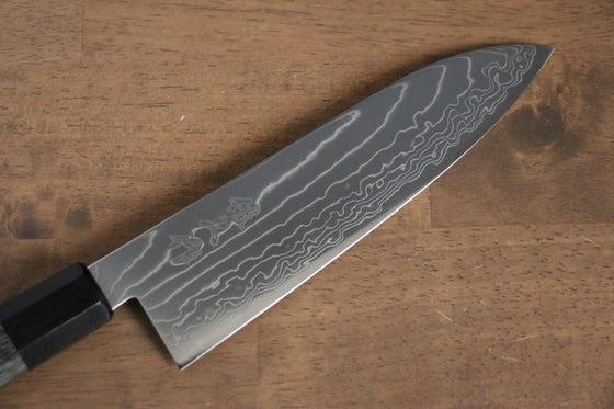 Kajin Cobalt Special Steel Damascus Santoku 180mm with Gray Wood Handle - Seisuke Knife