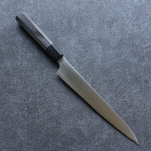  Seisuke Stainless Steel Bread Slicer  240mm Gray Pakka wood Handle - Seisuke Knife