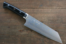  Takeshi Saji Blue Steel No.2 Colored Damascus Bunka Japanese Knife 175mm Black Micarta Handle - Seisuke Knife