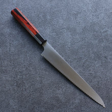 Seisuke Stainless Steel Bread Slicer Japanese Knife 240mm Red Pakka wood Handle - Seisuke Knife