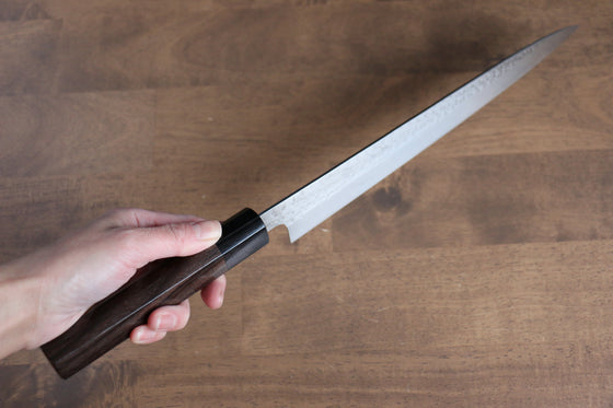 Yu Kurosaki Senko SG2 Hammered Sujihiki 270mm Shitan (ferrule: Black Pakka wood) Handle - Seisuke Knife