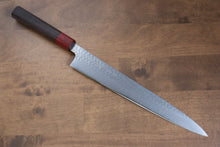  Yu Kurosaki Senko SG2 Hammered Sujihiki 270mm Shitan (ferrule: Red Pakka wood) Handle - Seisuke Knife