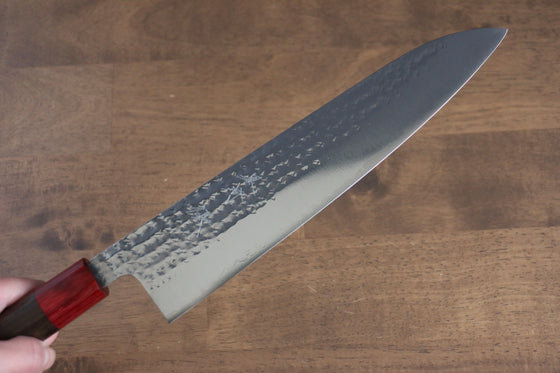 Yu Kurosaki Senko SG2 Hammered Gyuto 240mm Shitan (ferrule: Red Pakka wood) Handle - Seisuke Knife