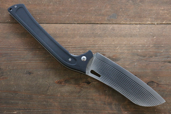 Takeshi Saji SG2 Damascus Folding Santoku 130mm with Carbon Fiber Handle - Seisuke Knife