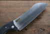 Takeshi Saji R2/SG2 Damascus Folding Santoku Japanese Knife 130mm with Carbon Fiber Handle - Seisuke Knife