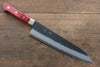 Seisuke Kurobeni Blue Super Hammered Kurouchi Gyuto  210mm with Red Pakkawood Handle - Seisuke Knife