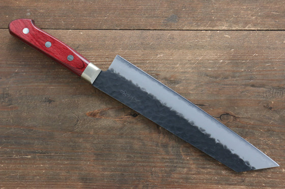 Seisuke Kurobeni Blue Super Hammered Kurouchi Kiritsuke Gyuto 210mm Red Pakka wood Handle - Seisuke Knife
