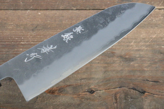 Sakai Takayuki Silver Steel No.3 Nashiji Santoku 170mm with Black Persimmon Handle - Seisuke Knife