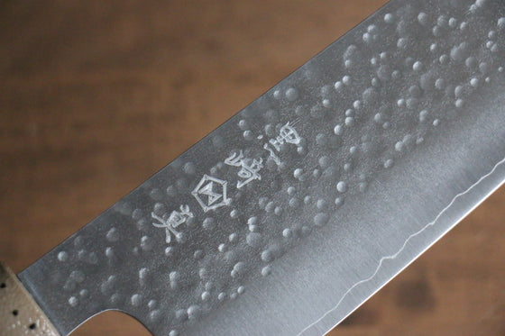 Makoto Kurosaki Tentoumushi SG2 Maru Hammered Santoku 165mm with Lacquered Wood Handle - Seisuke Knife
