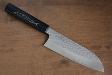  Makoto Kurosaki Sanma SPG2 Hammered(Maru) Santoku Japanese Knife 165mm Wood(Lacquered) Handle - Seisuke Knife