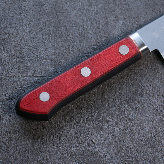 Seisuke Blue Super Migaki Finished Santoku 170mm Red and Black Pakka wood Handle - Seisuke Knife
