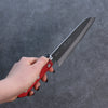 Seisuke Blue Super Migaki Finished Santoku 170mm Red and Black Pakka wood Handle - Seisuke Knife