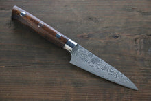  Takeshi Saji SG2 Black Damascus Petty Japanese Chef Knife 90mm wtih Ironwood Handle - Seisuke Knife