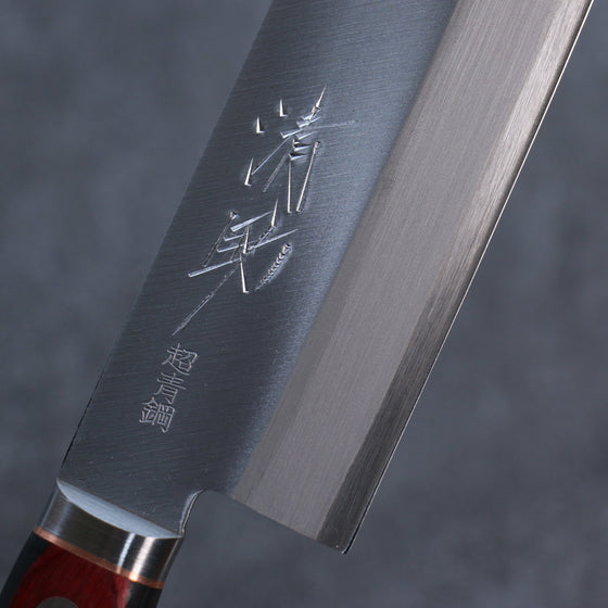 Seisuke Blue Super Migaki Finished Usuba 160mm with Red & Black Pakkawood Handle - Seisuke Knife