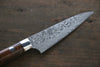 Takeshi Saji R2/SG2 Black Damascus Petty Japanese Chef Knife 90mm wtih Ironwood Handle - Seisuke Knife