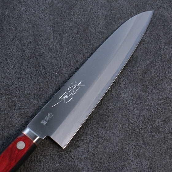 Seisuke Blue Super Migaki Finished Gyuto 180mm Red and Black Pakka wood Handle - Seisuke Knife