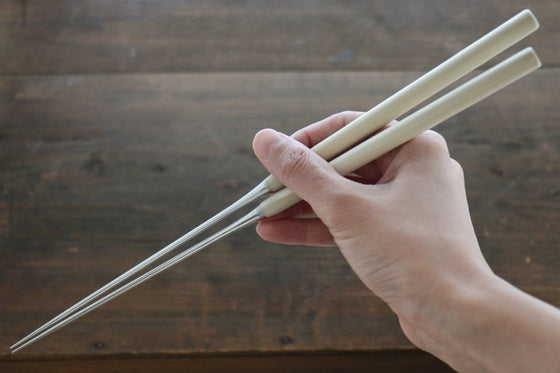 Moribashi Japanese Cooking Chopstick with Magnolia & Water Buffalo Horn Handle - Seisuke Knife