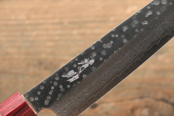 Seisuke VG10 16 Layer Hammered Damascus Petty-Utility  135mm with Magnolia Handle - Seisuke Knife