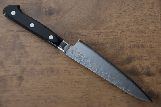 Takamura Knives VG10 Hammered Petty-Utility  130mm with Black Pakkawood Handle - Seisuke Knife