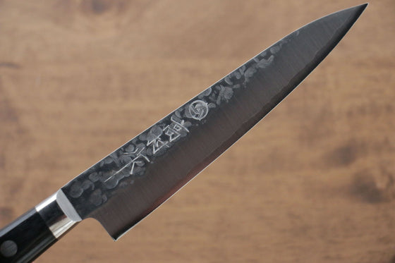 Takamura Knives VG10 Hammered Petty-Utility  130mm with Black Pakkawood Handle - Seisuke Knife