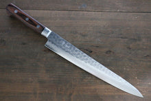  Seisuke VG10 17 Layer Damascus Sujihiki 240mm Mahogany Handle - Seisuke Knife