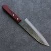 Seisuke Blue Super Hammered Santoku 165mm Red Pakka wood Handle - Seisuke Knife