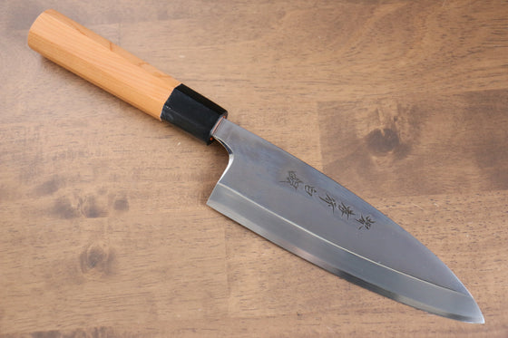 Sakai Takayuki Hakugin INOX Mirrored Finish Deba 180mm Yew tree Handle - Seisuke Knife