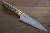 Takeshi Saji VG10 Black Damascus Gyuto  150mm Brown Cow Bone Handle - Seisuke Knife