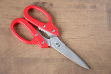  Stainless Steel Kitchen Scissors  Red Plastic Handle - Seisuke Knife