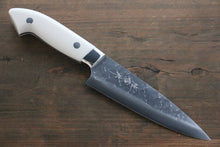 Takeshi Saji SRS13 Hammered Petty Japanese Chef Knife 130mm wtih Marble Handle - Seisuke Knife
