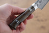 Takeshi Saji VG10 Black Damascus Petty-Utility 90mm Ironwood Handle - Seisuke Knife