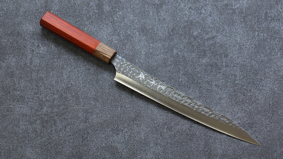 Yu Kurosaki Senko Ei R2/SG2 Hammered Sujihiki 240mm Padoauk Handle - Seisuke Knife